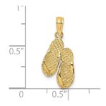 14K 3-D Textured CAPE MAY Flip-flop Charm - Image 3