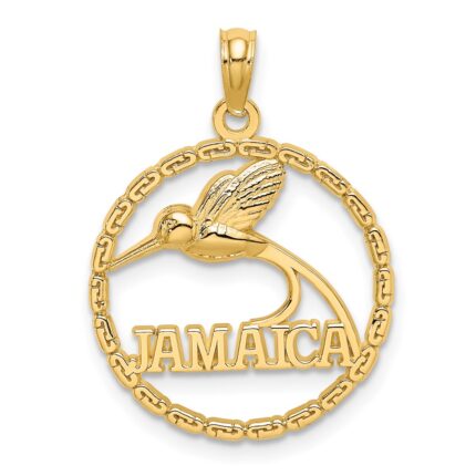 14K JAMAICA with Bird in Circle Charm