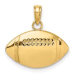 14K 2-D Engraveable Football Charm