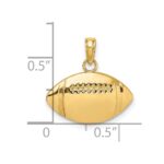 14K 2-D Engraveable Football Charm - Image 4