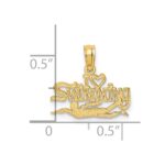 14K Polished  I HEART SWIMMING Charm - Image 3