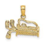 14K 2-D Textured Golf Bag Charm