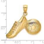 14K 2-D Polished Soccer Ball and Shoe Charm - Image 3