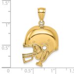 14K 2-D Polished Football Helmet Charm - Image 3