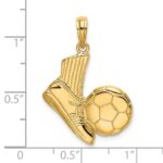14K 2-D Soccer Shoe Kicking Ball Charm - Image 3