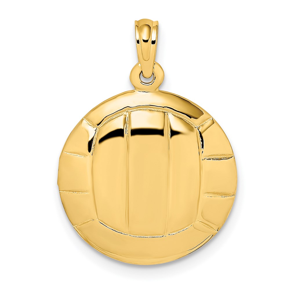 K8770.jpg 14K 2-D Polished Domed Volleyball Charm - Image 1