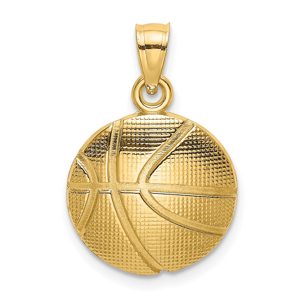 K8774.jpg 14K 2-D Textured Basketball Charm - Image 1