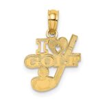 14K I HEART GOLF Club and Ball Charm