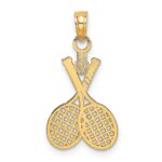 14K Double Tennis Racquet with Ball Charm - Image 4