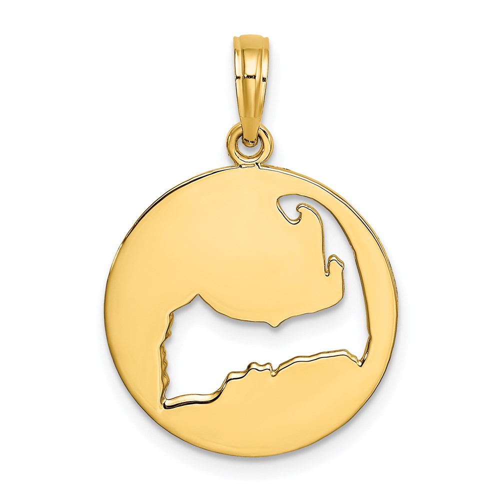 K8782.jpg 14K Polished Cut-Out CAPE COD Map Charm - Image 1