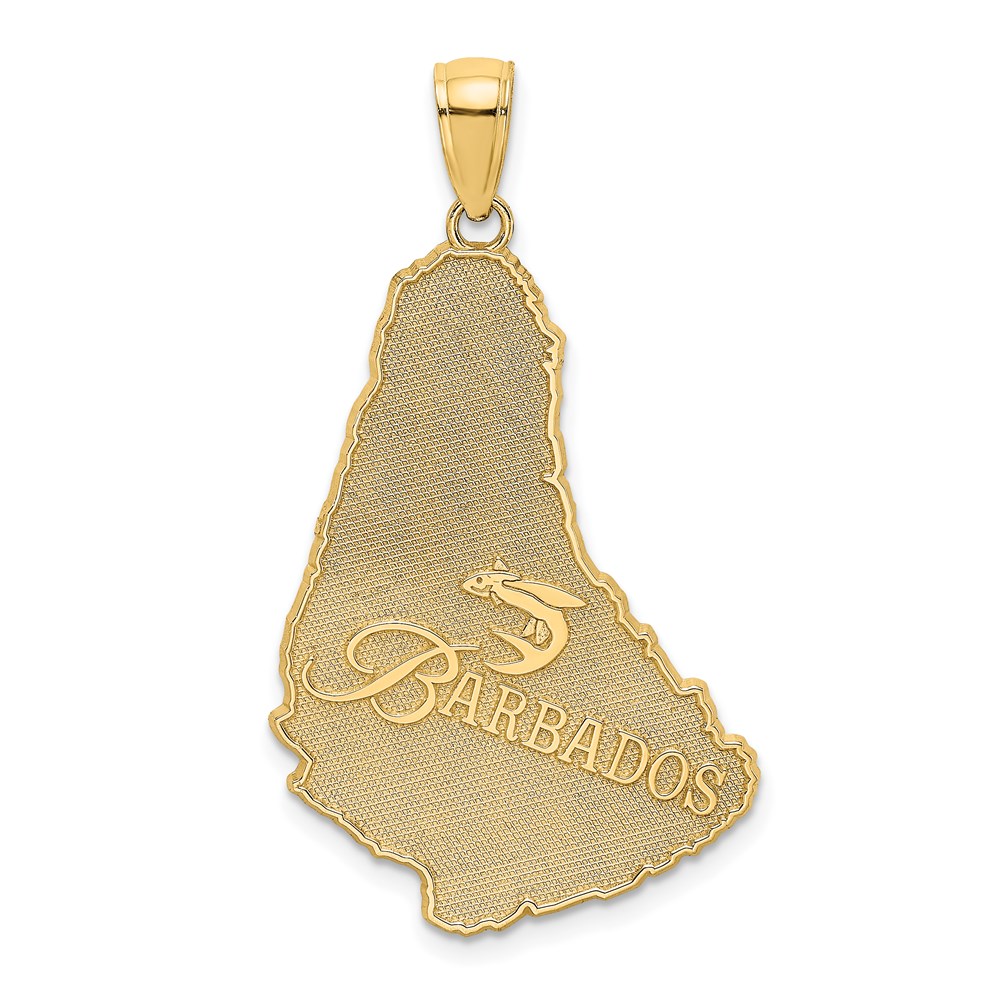 K8784.jpg 14K Textured BARBADOS Map Charm - Image 1