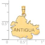 14K Polished and Engraved ANTIGUA MAP Charm - Image 3