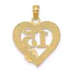 14K QUINCE ANOS 15 in Heart Charm - Image 3
