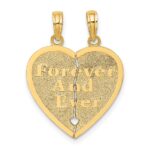 14k Reversible FOREVER AND EVER/FRIENDS 2-Piece Break-Apart Heart Charm