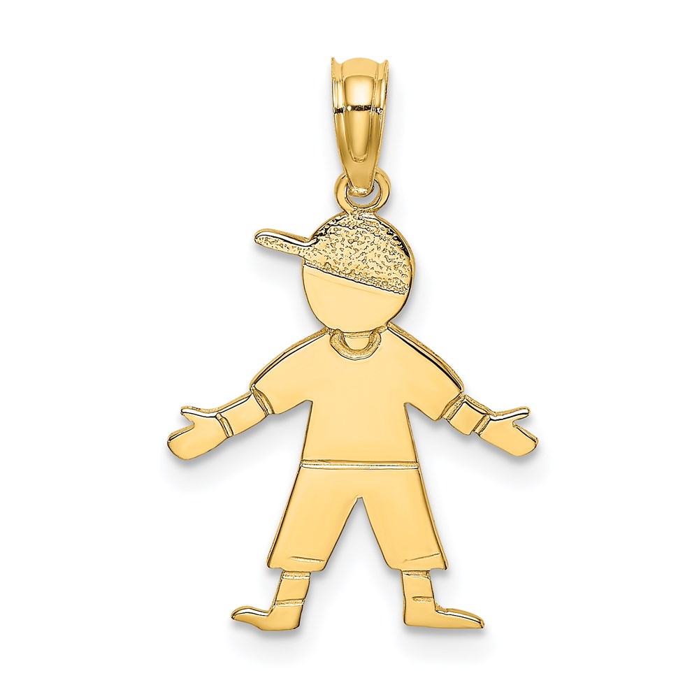K8935.jpg 14K Boy with Baseball Cap Charm - Image 1