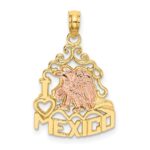 14k Two-tone I HEART MEXICO with Eagle Charm