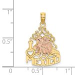 14k Two-tone I HEART MEXICO with Eagle Charm - Image 4
