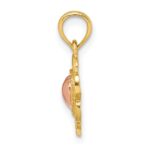 14k Yellow and Rose Polished and Textured Heart Charm - Image 2