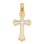 14k Two-tone Center Cross Charm
