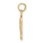 14K Two-tone and White Rhodium Open Holy Bible with Cross Charm - Image 2