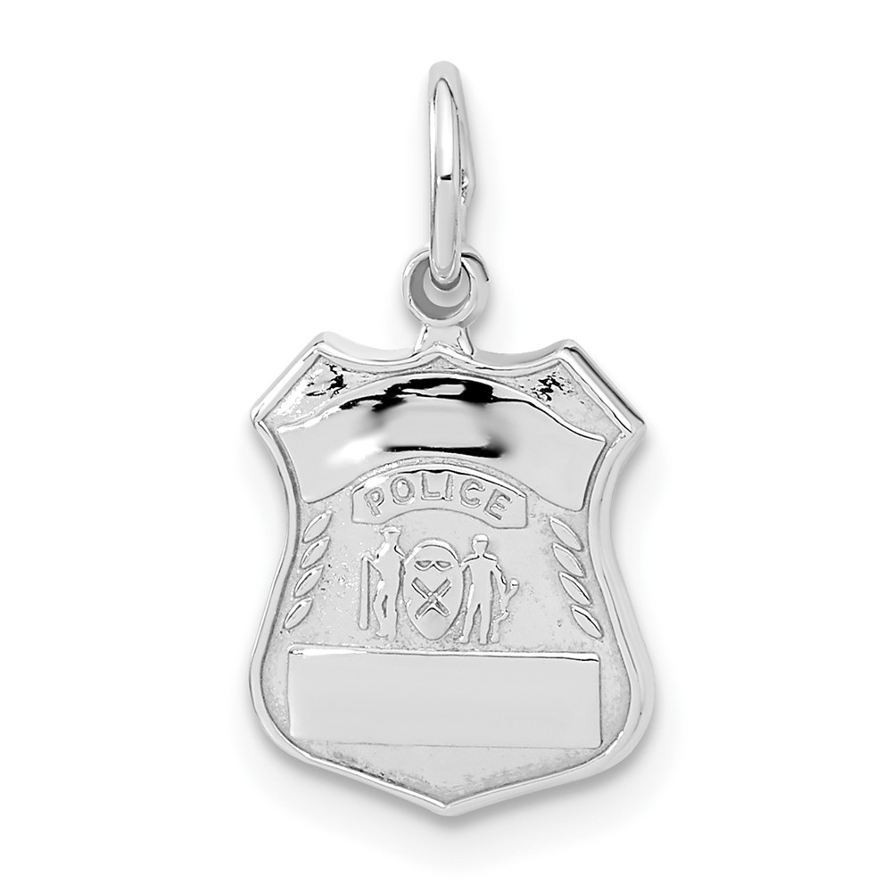 K900.jpg 14k White Gold POLICE Badge Charm - Image 1
