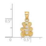 14k and White Rhodium Teddy Bear Charm - Image 3