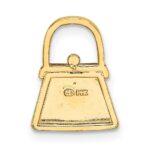 14K and White Rhodium Textured and Polished Purse Chain Slide - Image 4