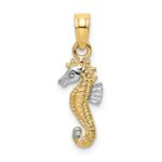 14K with White Rhodium Mini Seahorse Charm