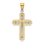 14K Two-tone Beveled Cross Charm - Image 3