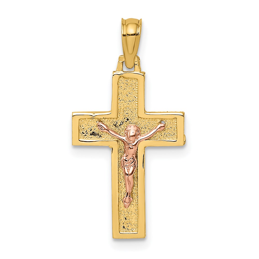 K9057.jpg 14K Two-Tone Latin Crucifix Charm - Image 1