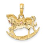 14k Two-Tone Rocking Horse with Saddle Charm - Image 4