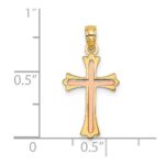 14K Two-Tone Cross Charm - Image 3