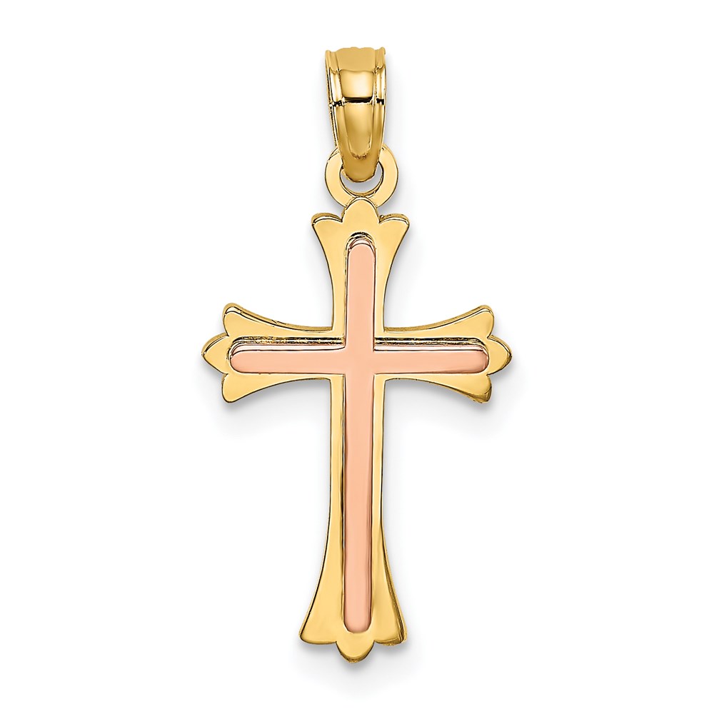 K9067.jpg 14K Two-Tone Cross Charm - Image 1