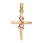 14K Two-Tone 2-D Boy On Cross Charm