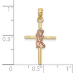 14K Two-Tone 2-D Girl On Cross Charm - Image 3