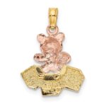 14k Two-Tone Teddy Bear with ABC Blocks Charm - Image 3
