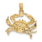 14k with White Rhodium Blue Crab Charm - Image 3