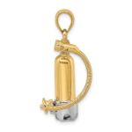 14K and White Rhodium 3-D Single Scuba Tank with Hose Charm - Image 2