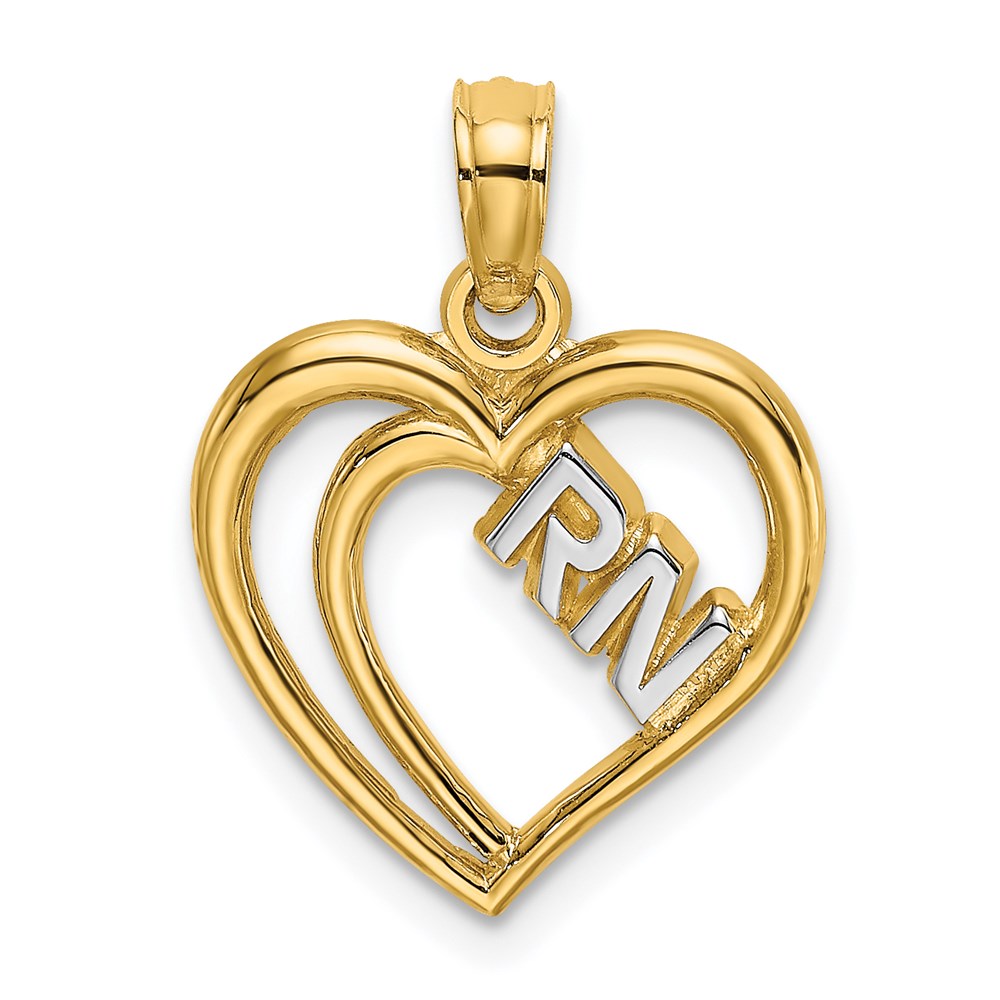 K9137.jpg 14k and White Rhodium RN Inside Double Hearts Charm - Image 1