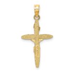 14K and White Rhodium INRI Crucifix Charm - Image 4
