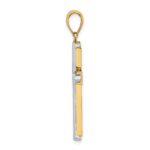 14K Two-tone Polished Cross Charm - Image 2