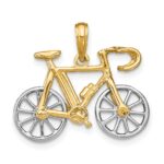 14k Two-tone 3-D Ten Speed Bicycle with Moveable Wheels Charm - Image 4