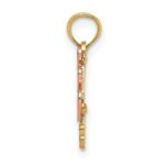 14K Two-tone Polished #1 GODMOTHER and Hearts Pendant - Image 2