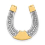 14k and White Rhodium Horseshoe Chain Slide Charm