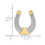 14k and White Rhodium Horseshoe Chain Slide Charm - Image 3