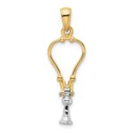 14k Two-Tone 3-D Stethoscope Pendant - Image 3
