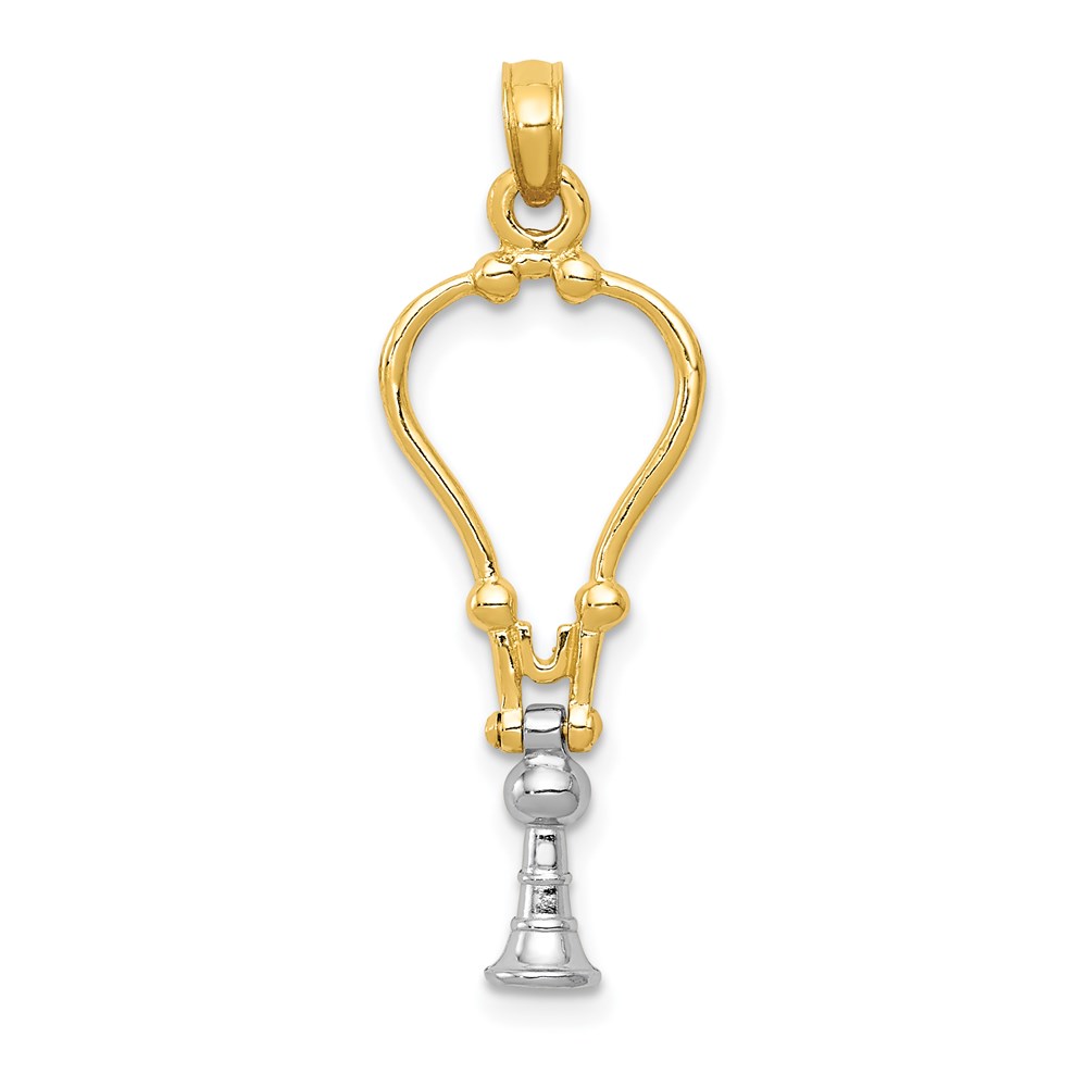 K918.jpg 14k Two-Tone 3-D Stethoscope Pendant - Image 1