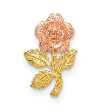 14k Two-tone Textured Rose Chain Slide Pendant