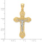 14K Two-tone Crucifix with Scrolled Tips Charm - Image 3