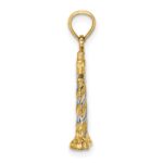 14K and White Rhodium 3-D Lighthouse Charm - Image 2